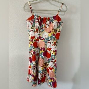 Floral fit and flare midi dress size 9/10